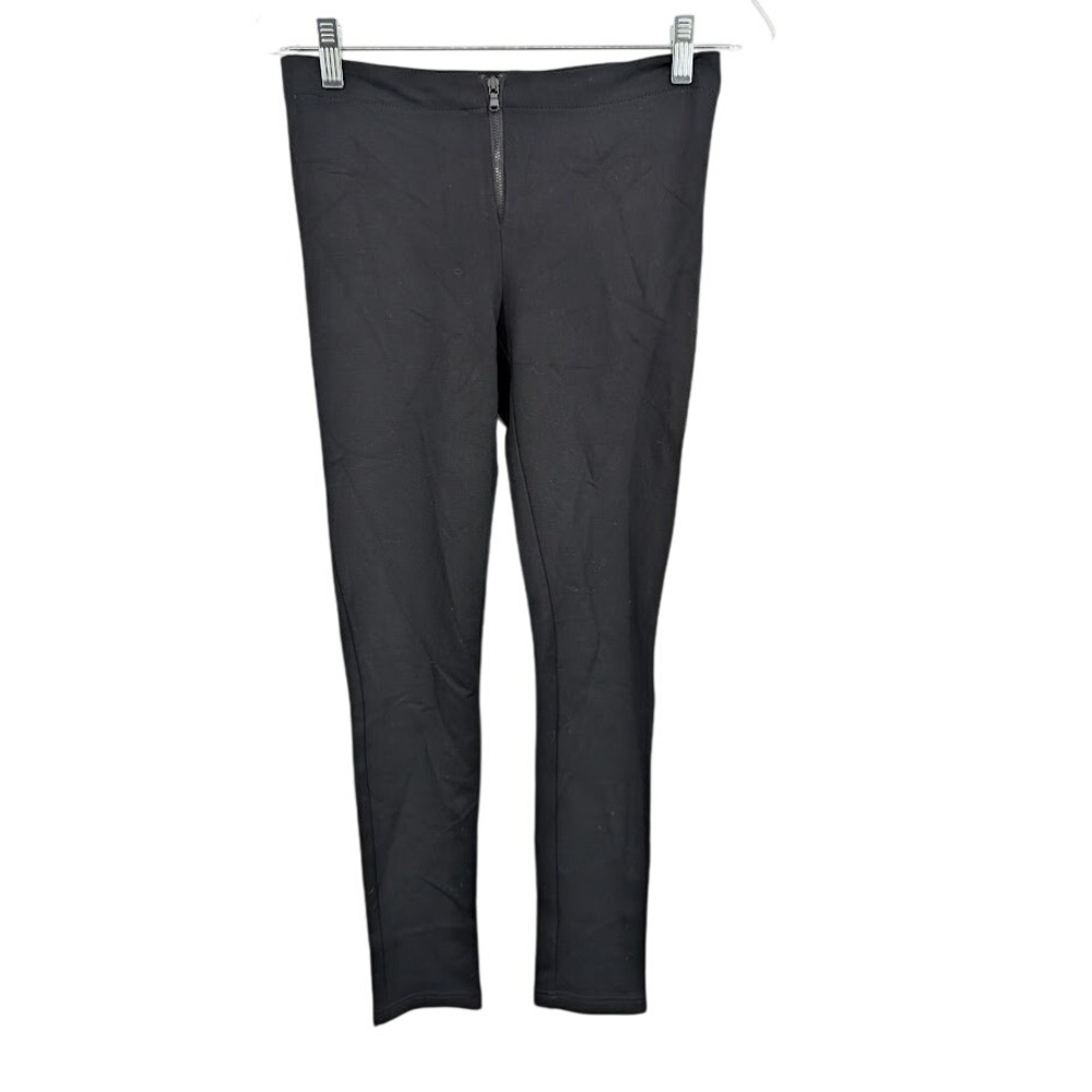 Alice + Olivia Women's Front Zip Stretch‎ Black Legging Dress Pants sz 4